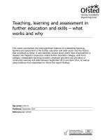 Teaching, learning and assessment in  further education and skills