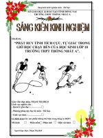 skkn sử DỤNG TRÒ CHƠI dân GIAN TRONG bổ TRỢ BÀI tập NHẢY CAOPHÁT HUY TÍNH TÍCH cực, tự GIÁC TRONG GIỜ học CHẠY bền của học SINH lớp 10  