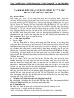 skkn NÂNG CAO HIỆU QUẢ và CHẤT LƯỢNG dạy và học TRONG GIỜ THỂ dục NHỊP điệu  