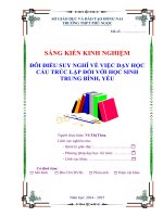 skkn đôi điều SUY NGHĨ về VIỆC dạy học cấu TRÚC lặp đối với học SINH TRUNG BÌNH, yếu