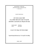 Đề tài Kỹ năng giao tiếp của sinh viên dân tộc ít người trường Cao đẳng Sư Phạm Yên Bái