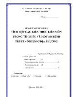 skkn TÍCH hợp các KIẾN THỨC LIÊN môn TRONG tìm HIỂU về một số BỆNH TRUYỀN NHIỄM ở địa PHƯƠNG 