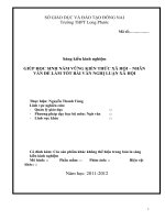 skkn GIÚP học SINH nắm VỮNG KIẾN THỨC xã hội – NHÂN văn để làm tốt bài văn NGHỊ LUẬN xã hội  