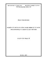 Nghiên cứu đề xuất công nghệ MBBR xử lý nước thải sinh hoạt và dịch vu quy mô nhỏ 