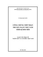 Công chúng tiếp nhận truyện ngắn việt nam thời kỳ đổi mới