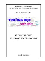 Kĩ thuật tổ chức hoạt động học cho học sinh