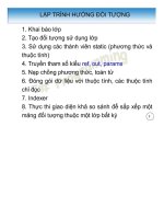 BÀI GIẢNG môn lập TRÌNH HƯỚNG đối TƯỢNG 
