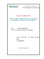 Thực trạng công tác đãi ngộ lao động tại trung tâm athena