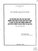 Cơ sở khoa học của các giải pháp thực hiện có hiệu quả quyết định 173 qđ TTG của thủ tướng chính phủ 