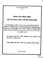 Cơ sở khoa học của các giải pháp thực hiện có hiệu quả quyết định 168 2001 qđ TTG của thủ tướng chính phủ 