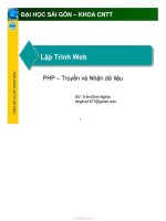 BÀI GIẢNG lập TRÌNH WEB PHP   TRUYỀN và NHẬN dữ LIỆU 