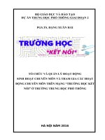 Tổ chức và quản lí hoạt động sinh hoạt chuyên môn và tham gia các hoạt động chuyên môn trên mạng trường học kết nối ở trường THPT