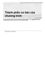 BÀI GIẢNG NHẬP môn lập TRÌNH   THÀNH PHẦN cơ bản của CHƯƠNG TRÌNH 