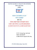 Tổng hợp một số hợp chất chứa dị vòng 1,3,4 oxadiazole là dẫn xuất của acid salicylic 