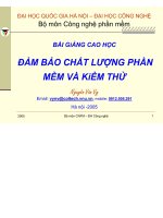BÀI GIẢNG CÔNG NGHỆ PHẦN mềm đảm bảo CHẤT LƯỢNG và KIỂM THỬ 