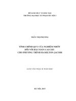 Tính chính quy của nghiệm nhớt đối với bài toán cauchy cho phương trình hamilton jacobi 