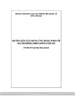 GIÁO TRÌNH HƯỚNG dẫn xây DỰNG ỨNG DỤNG WEB với MACROMEDIA DREAMWEAVER MX 