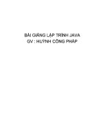 BÀI GIẢNG môn lập TRÌNH JAVA   HUỲNH CÔNG PHÁP 
