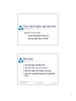 BÀI GIẢNG THỰC HÀNH NGÔN NGỮ lập TRÌNH 