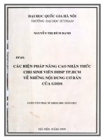 Các biện pháp nâng cao nhận thức cho sinh viên đhsp tp hcm về những nội dung cơ bản của gdds