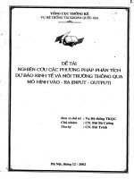 Nghiên cứu các phương pháp phân tích hệ thống kinh tế và môi trường thông qua mô hình vào ra 