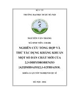 Nghiên cứu tổng hợp và thử tác dụng kháng khuẩn một số dẫn chất mới của 2,3 dihydrobenzo 4,5imidazo2,1 bthiazol