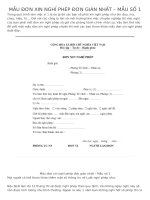 MẪU đơn XIN NGHỈ PHÉP đơn GIẢN NHẤT