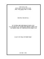 TƯ TƯỞNG hồ CHÍ MINH về dân vận và vận DỤNG tư TƯỞNG đó TRONG CÔNG tác vận ĐỘNG PHỤ nữ ở BÌNH DƯƠNG HIỆN NAY