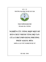 Nghiên cứu tổng hợp một số dẫn chất nhằm tăng độ tan của curcumin bằng phương pháp alyl hóa 