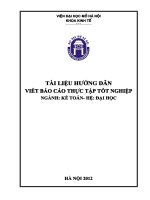 tài liệu hướng dẫn viết báo cáo thực tập tốt nghiệp ngành kế toán