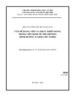 Vấn đề đảng viên và phát triển đảng  trong nền kinh tế thị tr ờng  định h ớng xã hội chủ nghĩa 