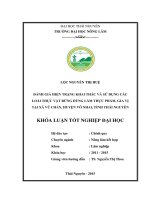 Đánh giá hiện trang khai thác và sử dụng các loài thực vật rừng dùng làm thực phẩm, gia vị tại xã vũ chấn   huyện võ nhai   tỉnh thái nguyên 