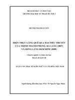Hiện thực làng quê qua hai tiểu thuyết của trịnh thanh phong ma làng (2007) và đồng làng đóm đóm (2009) 