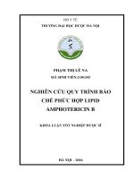 Nghiên cứu quy trình bào chế phức hợp lipid amphotericin b 