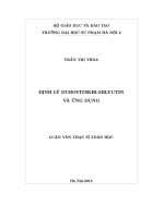 Luận văn định lý dubovitskir   milyutin và ứng dụng 