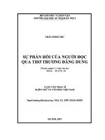 Sự phản hồi của người đọc qua thơ trương đăng dungsự phản hồi của người đọc qua thơ trương đăng dung 