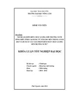 Đánh giá diễn biến chất lượng môi trường nước sông hiến từ năm 2011 đến tháng 4 năm 2014 và đề xuất các giải pháp kiểm soát chất lượng môi trường nước 