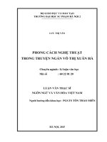 Phong cách nghệ thuật trong truyện ngắn võ thị xuân hà 