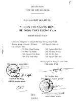 Nghiên cứu và ứng dụng bê tông chất lượng cao 