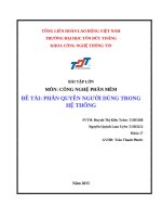 ĐỀ TÀI: PHÂN QUYỀN NGƯỜI DÙNG TRONG HỆ THỐNG