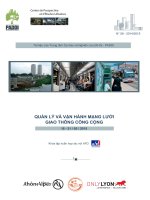 QUẢN LÍ VÀ VẬN HÀNH MẠNG LƯỚI GIAO THÔNG CÔNG CỘNG