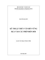 Kỹ thuật thủy vân bền vững dựa vào các phép biến đổi 