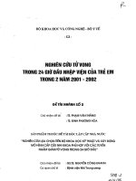 Nghiên cứu tử vong trong 24 giờ đầu nhập viện của trẻ em trong 2 năm 2001 2002 