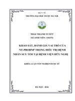Khảo sát, đánh giá vai trò của NT probnp trong điều trị bệnh nhân suy tim tại bệnh viện hữu nghị 