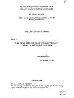 Xây dựng tiêu chí phân vùng quy hoạch trồng cà phê chè ở việt nam 