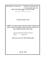 Nghiên cứu động học phân hủy một số hợp chất hữu cơ độc hại trong môi trường nước bằng quá trình hóa tiên tiến (TT)