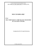 PHÁT TRIỂN DỊCH VỤ TRÊN ĐỊA BÀN THÀNH PHỐ ĐÀ NẴNG ĐẾN NĂM 2020