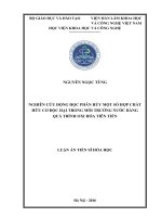 Nghiên cứu động học phân hủy một số hợp chất hữu cơ độc hại trong môi trường nước bằng quá trình hóa tiên tiến