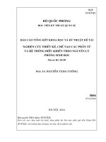 Nghiên cứu thiết kế, chế tạo các phần tử  và hệ thống điều khiển theo nguyên lý phỏng sinh học 