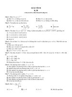 Đáp án trắc nghiêm giải tích K38